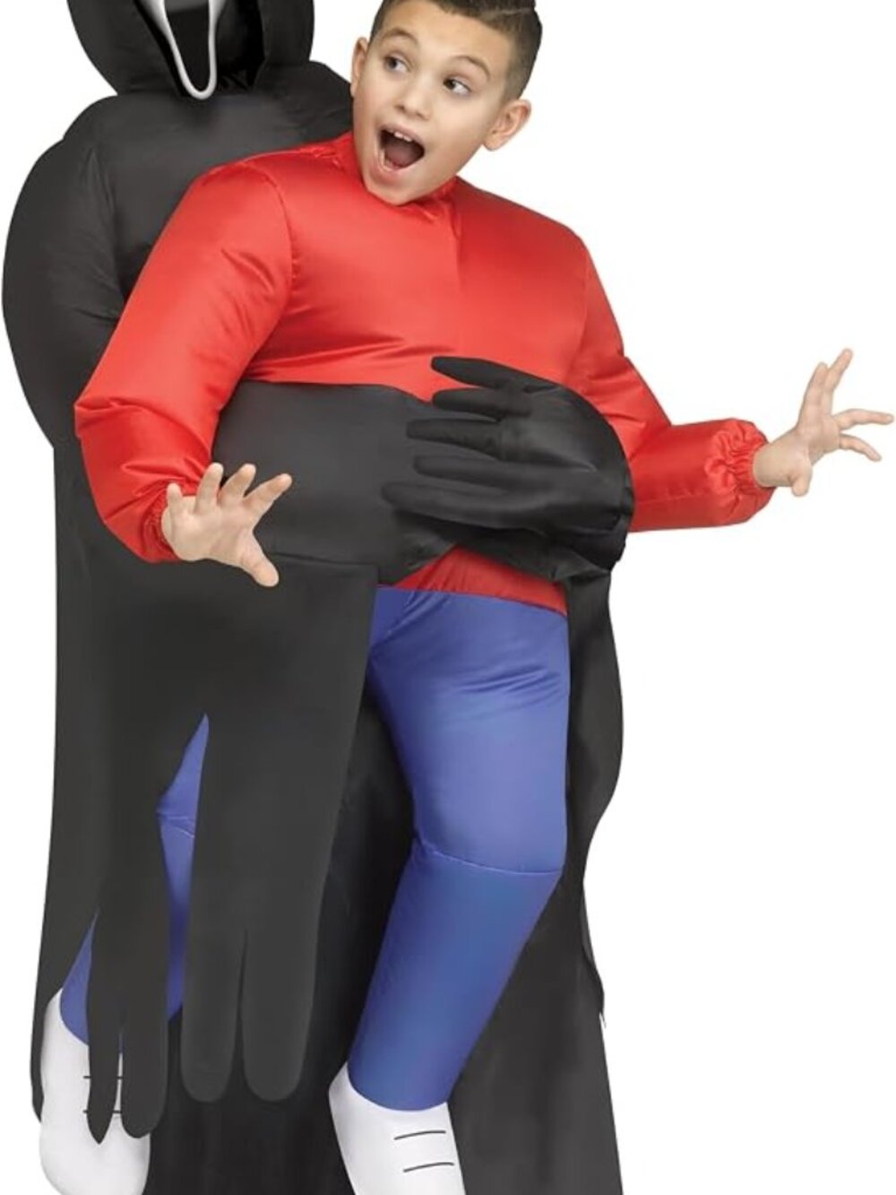 Spirit Inflatable Child Ghost Face Piggyback Suit Costume Halloween Inflatable O